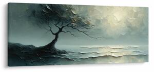 Kép - Olajfestmény egy fa az óceánnal (120x50 cm)