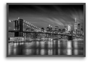 BROOKLYN BRIDGE Nightly Impressions | Monochrome - falikép keretben | artbridge