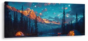 Kép - Kempingezés a hegyekben (120x50 cm)