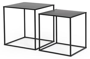 Fekete fém dohányzóasztal szett 2 db-os 38x38 cm Alrik – Yes Everyday