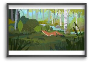 Fox in the forest - falikép keretben | artbridge