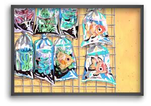 Goldfish market - falikép keretben | artbridge