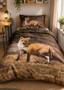 3d ágyneműhuzat Fox mikroplüss 140x200 cm