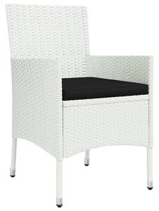 VidaXL 5 részes fehér polyrattan kerti étkezőgarnitúra párnákkal