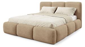 BUBBLA egyszemélyes kárpitozott ágy ágyneműtartóval 120x200 - barna Doha