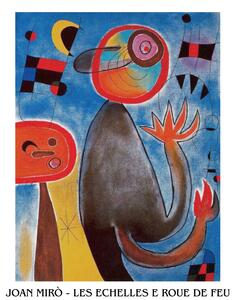 Művészeti nyomat Ladders Cross the Blue Sky in a Wheel of Fire, Joan Miró