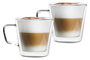 Üveg bögre szett 2 db-os cappucinóhoz-duplafalú 350 ml – Vialli Design
