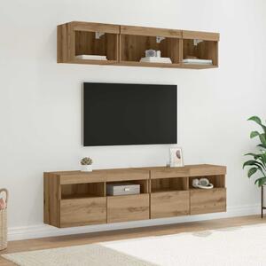 TV Fali Egységek LED-del 5 pcs Artisan tölgy 80 x 30 x 40 cm