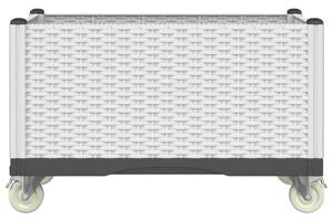 VidaXL fehér polipropilén rácsos kerekes ültetőláda 80 x 50 x 54 cm