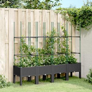 VidaXL fekete polipropilén rácsos kerti ültetőláda 160 x 40 x 142,5 cm