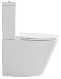 Lisa White perem nélküli mély öblítésű íves monoblokkos WC alsó/hátsó kifolyású slim tetővel + tartály