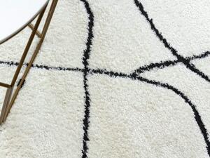 Bézs-fekete MORTY II absztrakt mintás szőnyeg Méret: 80x150 cm