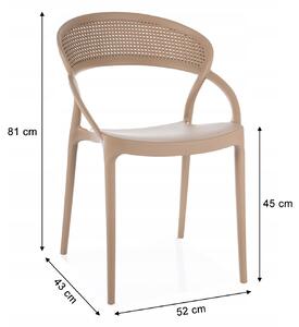 GLIS II műanyag kerti szék - bézs