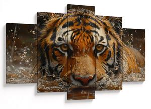 Kép - Portré egy tigris a vízben (150x105 cm)