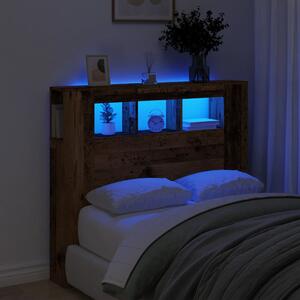 VidaXL antik fa színű szerelt fa LED-es fejtámla 120x18,5x103,5 cm