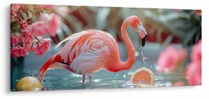 Kép - Flamingó a tóban (120x50 cm)