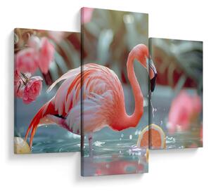 Kép - Flamingó a tóban (90x60 cm)