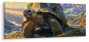 Kép - Teknős és hegyvidéki táj (120x50 cm)