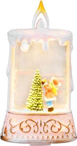Lámpás MagicHome Vianoce, Mikulás fenyőfával, műanyag, 1xLED meleg fehér, 8x4x15 cm, 2xAAA