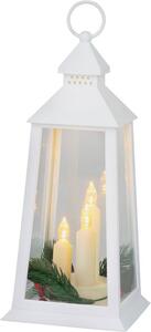 Lámpás MagicHome Vianoce, műanyag, fehér, 3xLED sárga, 14x14x35 cm, 3xAAA