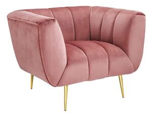 Design fotel Nikolai rózsaszín bársony