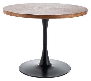 EDIN kerek étkezőasztal - dió / fekete matt
