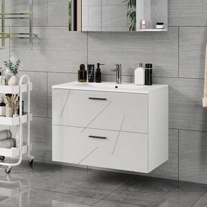 Vicco Irma magasfényű fehér fali mosdó alatti szekrény – 80 × 57 × 45 cm