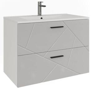 Vicco Irma magasfényű fehér fali mosdó alatti szekrény – 80 × 57 × 45 cm