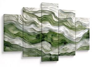 Kép - Zöld és fehér fodrok (150x105 cm)
