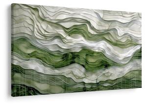 Kép - Zöld és fehér fodrok (90x60 cm)