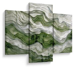 Kép - Zöld és fehér fodrok (90x60 cm)