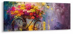 Kép - Kerék virágokkal (120x50 cm)
