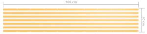 VidaXL fehér-sárga oxford-szövet erkélyparaván 90 x 500 cm