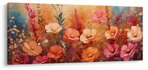 Kép - Virágos rét, festmény (120x50 cm)