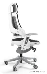 UNIQUE WAU FAB ergonomikus irodai szék, fehér váz-fekete szövet