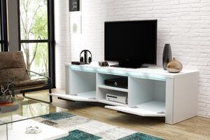 TV asztal/szekrény Marilee (matt fehér + fényes fehér). 1000621
