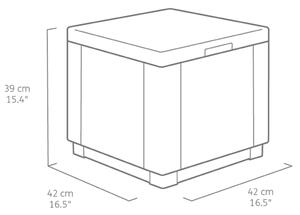 Keter Cube cappuccino színű tárolópuff 228749