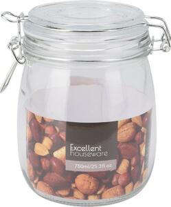 Excellent Houseware Üvegedény klipszel és üvegfedéllel 750 ml