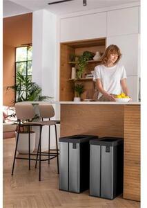 Szelektív hulladékgyűjtő, fedél nélküli, 54 liter, CURVER Verto Recycle, szürke/fekete (UCVER54F)