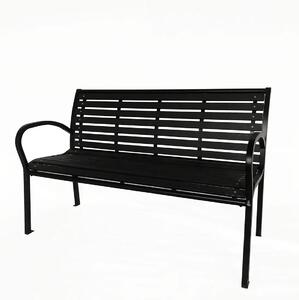 Kerti pad 125 x 60 x 80 cm, fekete, acél / műanyag