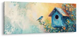 Kép - Madárház, akvarell (120x50 cm)