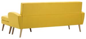 VidaXL L-alakú sárga szövetkanapé 186 x 136 x 79 cm