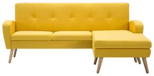 VidaXL L-alakú sárga szövetkanapé 186 x 136 x 79 cm