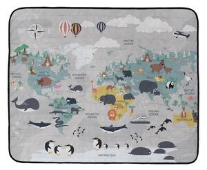 Travel Around The World szürke piknik pléd, 145 x 180 cm - Butter Kings