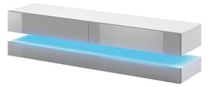 TV állvány COSMO fehér / szürke polír LED kék