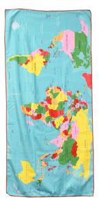 World Map színes mikroszálas fürdőlepedő, 70 x 150 cm - Rex London