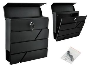 Modern postaláda antracit színben - 37 x 10 x 36,7 cm , 2 kulcs