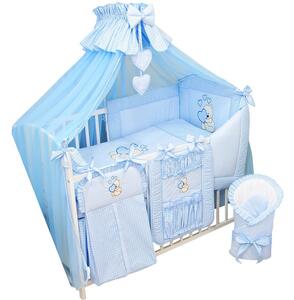 Newborn Maxi szett újszülött + kiságy 120x60 + matrac 17in1 Szín: kék