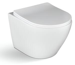 Eros SINTO fali WC - perem nélküli kivitel - WC ülőkével - mély öblítésű - FEHÉR - 49 cm