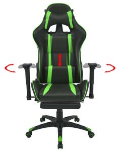 VidaXL zöld dönthető versenyülés kialakítású irodai szék lábtartóval
